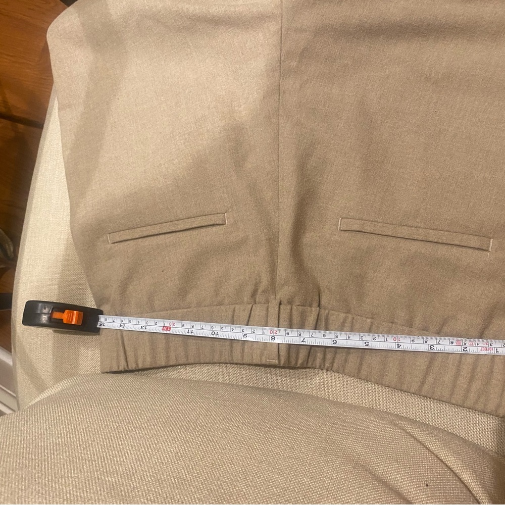 PESERICO Beige High-waisted Wool Pants/Trousers with Knit Cuff Hem - Picture 14 of 15